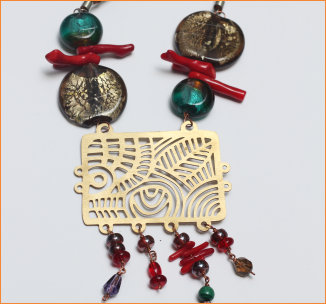 Brass, glass and coral